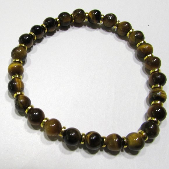 Natural Tiger's Eye Gemstone Bracelet - Picture 4 of 5